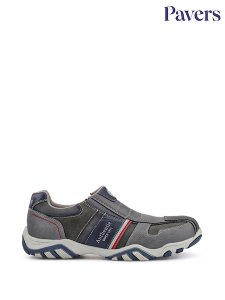 Pavers Grey Slip-On Trainers (F52496) | £40