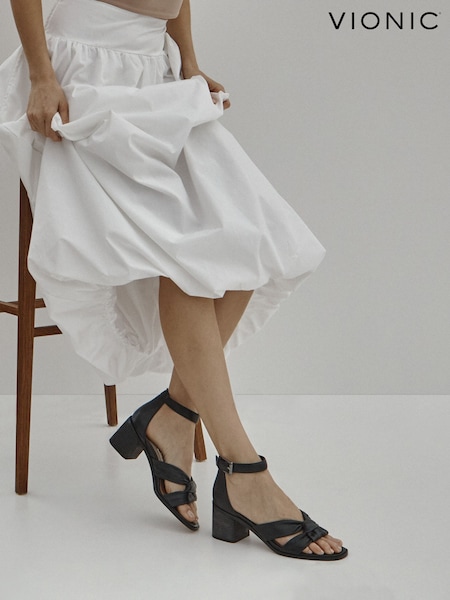 Vionic Regular Fit Maia Arch Support Strappy Black Sandals (F52513) | £150