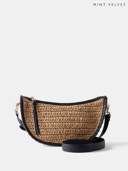 Mint Velvet Cream Woven Cross-Body Bag (F52571) | £89