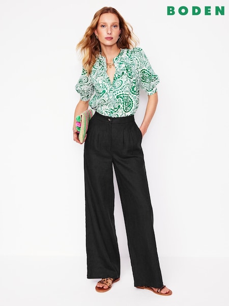 Boden Black Dulwich 100% Cotton Trousers (F52669) | £112