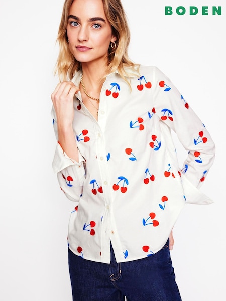 Boden White Sienna Embroidered Shirt (F52753) | £86
