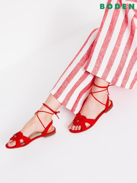 Boden Red Heart Detail Flat Sandals (F52789) | £120