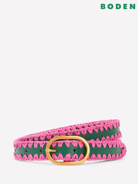 Boden Green Whipstitch Classic Belt (F52846) | £52