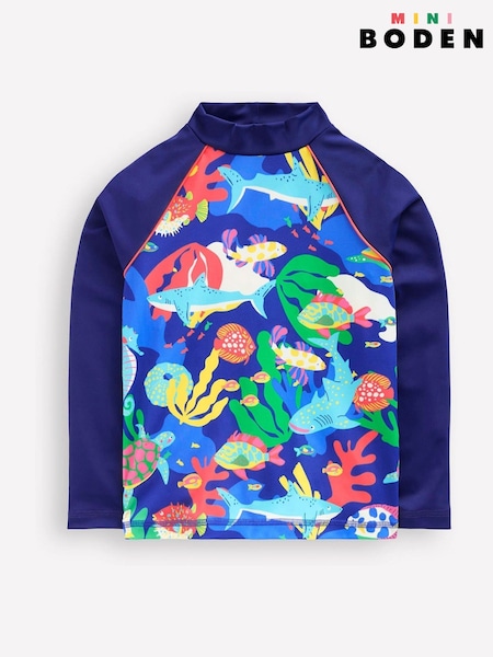 Boden Blue Sun Safe Fun Rash Vest (F52864) | £23 - £27