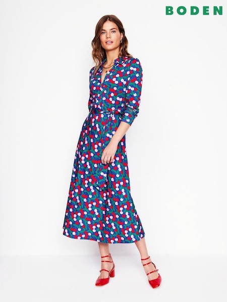 Boden Blue Imogen Collared Jersey Dress (F52879) | £86