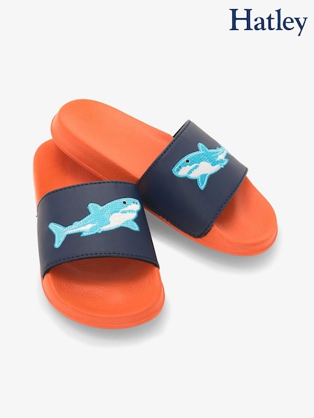 Hatley Orange Shark Slide On Sandals (F53035) | £17