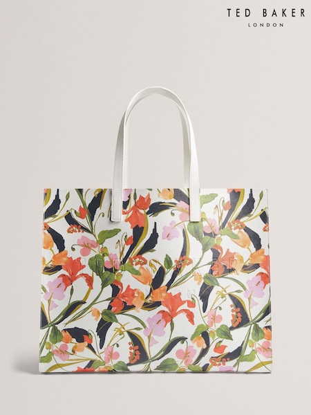 Ted Baker Cream Extra Large Florish Floral Printed Icon Bag (F53099) | £65