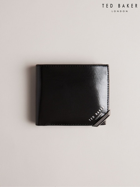Ted Baker Black Kornerr Metal Corner Bifold Coin Wallet (F53102) | £60