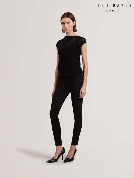 Ted Baker Black Felinda Fly Front Stretch Leggings (F53112) | £99
