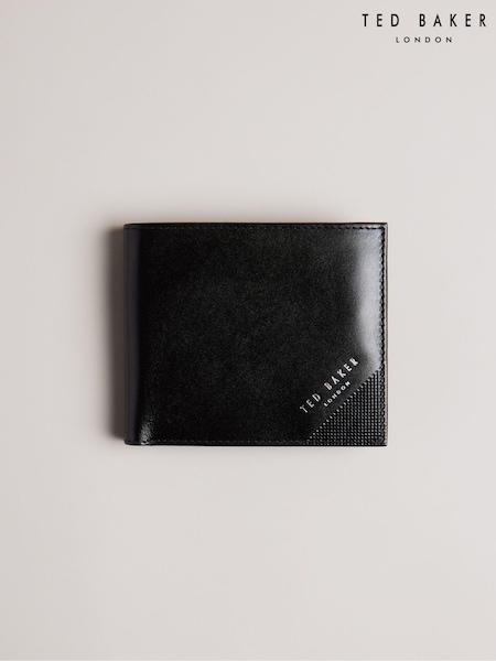 Ted Baker Black Prugs Embossed Corner Leather Bifold Wallet (F53130) | £60