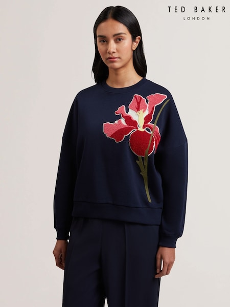 Ted Baker Blue Sanderr Graphic 100% Cotton Sweater (F53167) | £99