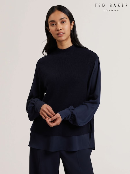 Ted Baker Blue Caycey-Raglan Detail Shirt Sleeve and Hem Tank (F53234) | £139
