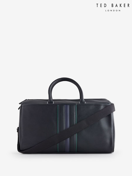 Ted Baker Black Kelvin-Stripe PU Holdall (F53240) | £100