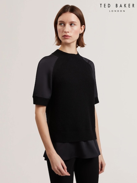 Ted Baker Black Onzaa Raglan Detail T-Shirt (F53302) | £129