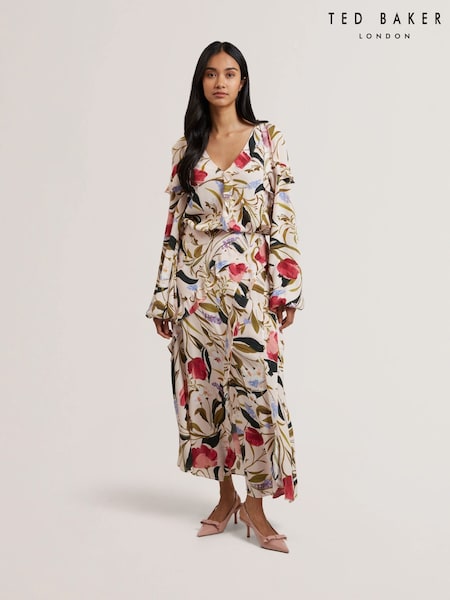 Ted Baker Pink Candici Frill Detail Midi Skirt (F53316) | £159