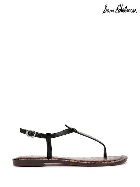 Sam Edelman Regular Fit Gigi T Bar Black Sandals (F53368) | £120
