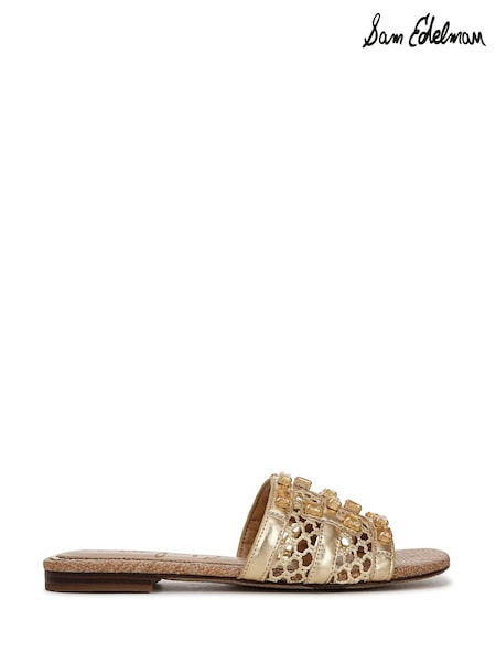 Sam Edelman Regular Fit Gold Blaire Slider Sandals (F53392) | £145