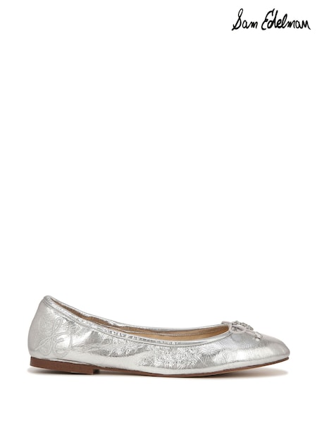 Sam Edelman Regular Fit Silver Felicia Ballet Flats (F53396) | £135
