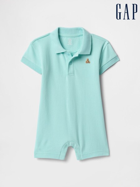Gap Green Pique Polo Romper (Newborn-24mths) (F53461) | £25