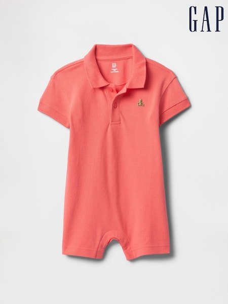 Gap Pink Pique Polo Romper (Newborn-24mths) (F53463) | £25