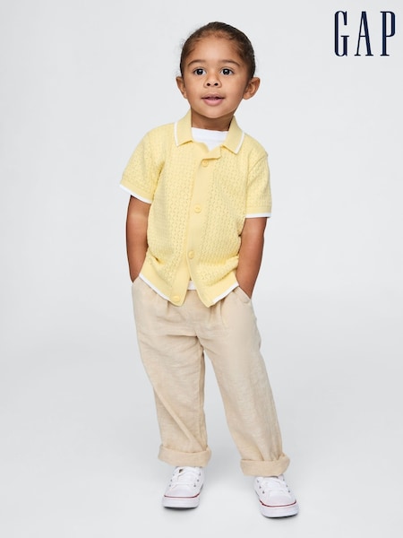 Gap Beige Linen-Cotton Pull On Trousers (6mths-5yrs) (F53467) | £18