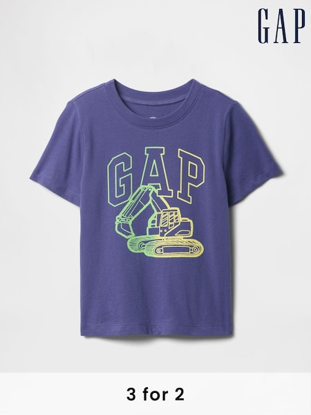 Gap Purple Short Sleeve Graphic T-Shirt (6mths-5yrs) (F53468) | £10