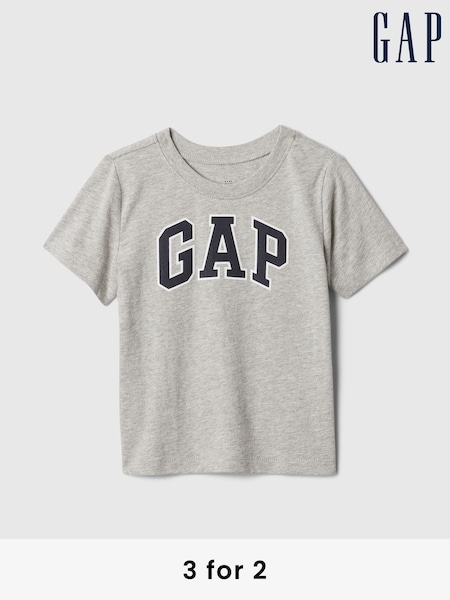 Gap Grey Logo Short Sleeve Crew Neck T-Shirt (Newborn-5yrs) (F53473) | £10