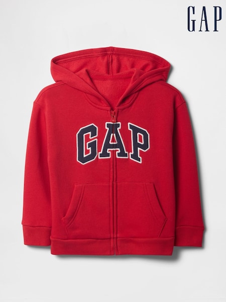 Gap Red Zip Up Logo Zip Up Hoodie (6mths-5yrs) (F53477) | £20