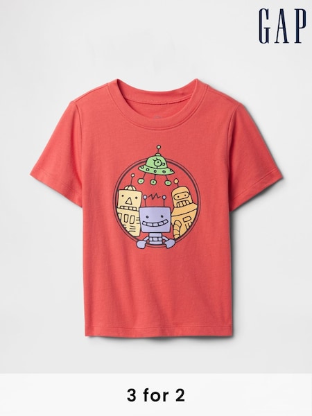 Gap Red Robot Short Sleeve Graphic T-Shirt (6mths-5yrs) (F53496) | £10