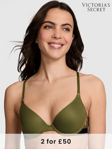 Victoria's Secret Olive Green Push Up Non Wired Push Up Bra (F53545) | £29