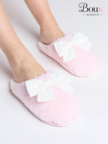 Boux Avenue Pink Cosy Pretty Bow Mule Sliders (F53583) | £20
