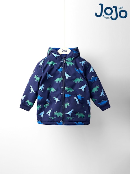 JoJo Maman Bébé Blue Reversible Fleece Lined Jacket (F53653) | £39.50 - £43.50