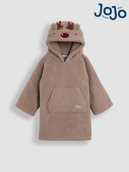 JoJo Maman Bébé Natural Reindeer Cosy Hooded Blanket (F53658) | £25