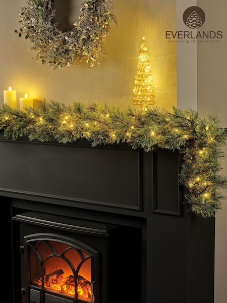 Everlands Green Cashmere Pre Lit 270cm Christmas Garland (F53784) | £30