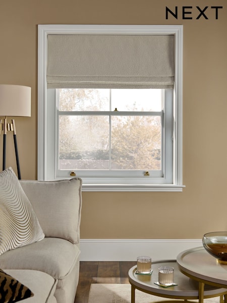Champagne Gold Ready Made Blackout Thermal Crinkle Faux Silk Roman Blind (F53804) | £55 - £115