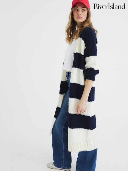 River Island Blue Stripe Maxi Cardigan (F53847) | £45