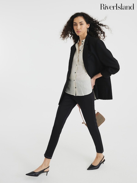 River Island Black Top Stitch Skinny Trousers (F53855) | £35