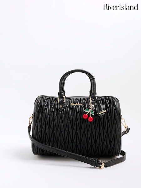 River Island Black Scrunch Bowler Bag (F53892) | £38