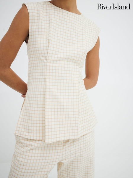 River Island Cream Tailored Darted Tunic (F53896) | £35 - £40