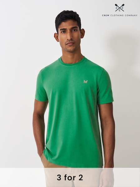 Crew Clothing Company Green Crew Classic 100% Cotton T-Shirt (F53955) | £25