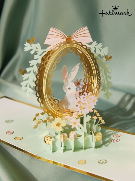 Hallmark Green Paper Wonder 3D Pop-Up Rabbit & Egg Easter Card (F54062) | £8.50