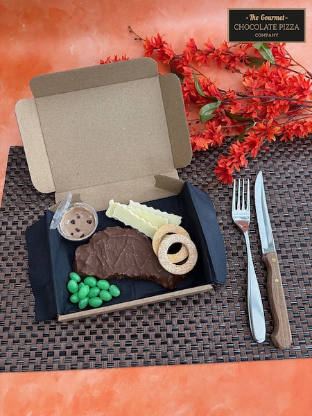 The Gourmet Chocolate Pizza Co Chocolate Traditional Steak and Chips (F54075) | £20