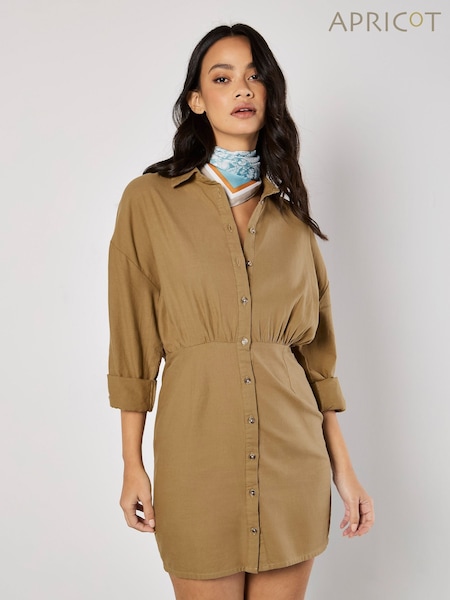 Apricot Natural Twill Fitted Shirt Dress (F54115) | £40