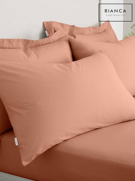 Bianca Clay 200 Thread Count 100% Cotton Pillowcase Pair (F54120) | £10