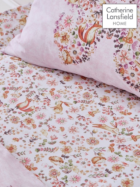 Catherine Lansfield Pink Enchanted Butterfly Fitted Fitted Sheet (F54126) | £13