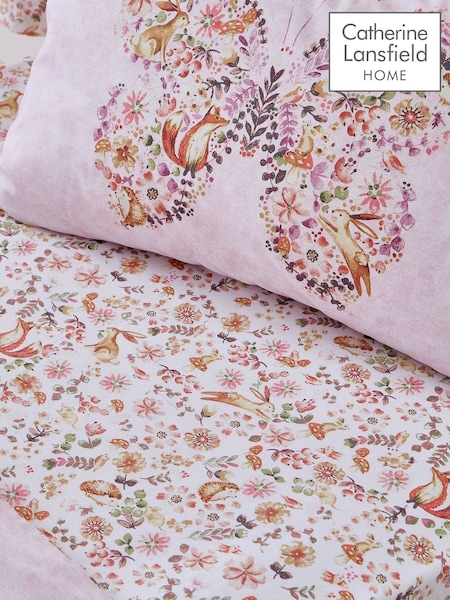 Catherine Lansfield Pink Enchanted Butterfly Fitted Fitted Sheet (F54129) | £11