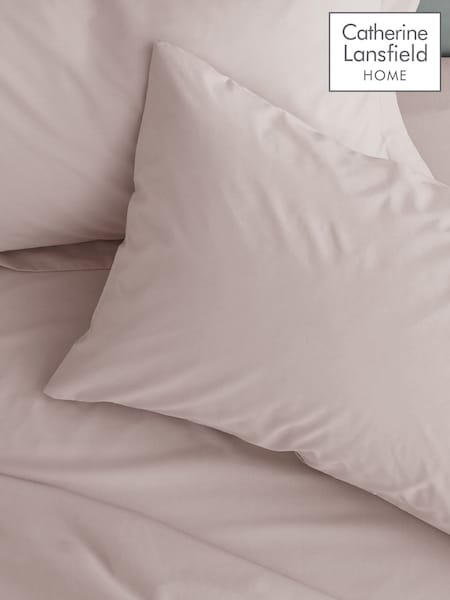 Catherine Lansfield Set of 2 Blush Easy Iron Percale Pillowcases (F54148) | £10