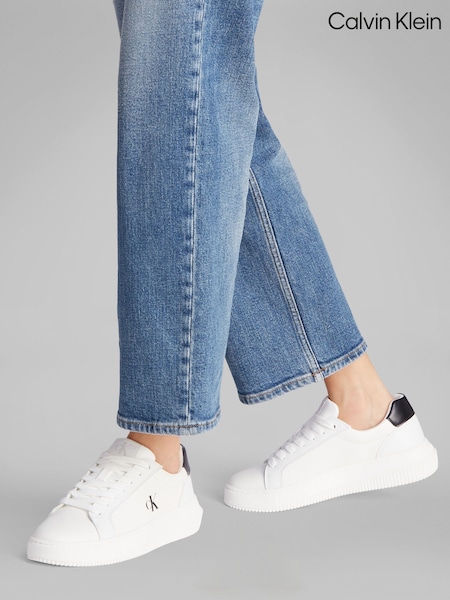 Calvin Klein White Chunky Cupsole Low Trainers (F54243) | £120