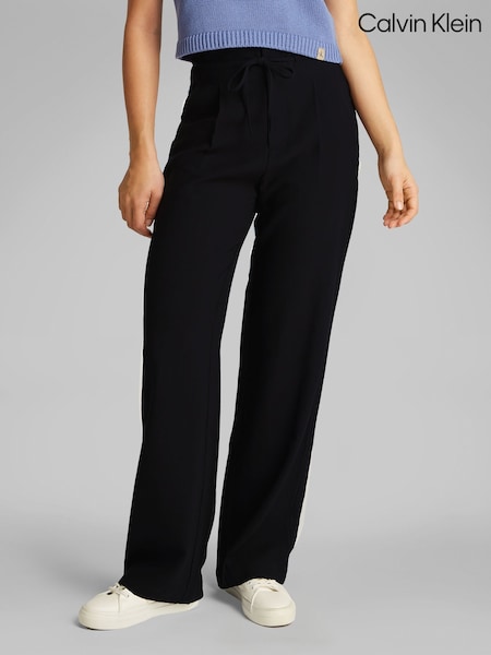 Calvin Klein Black Ecovero Relaxed Straight Trousers (F54300) | £90