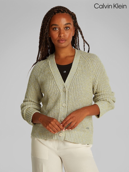 Calvin Klein Green Mouline Texture Cardigan (F54306) | £140